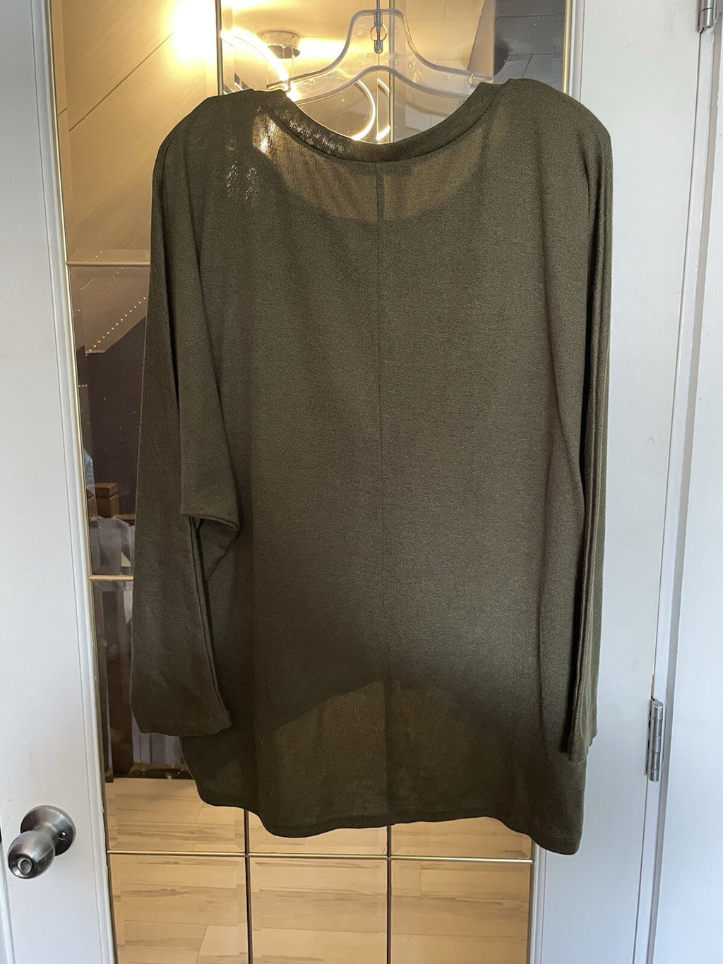 Zanzea Army Green High Low Dolman Sleeve Shirt Women's Size Large Top