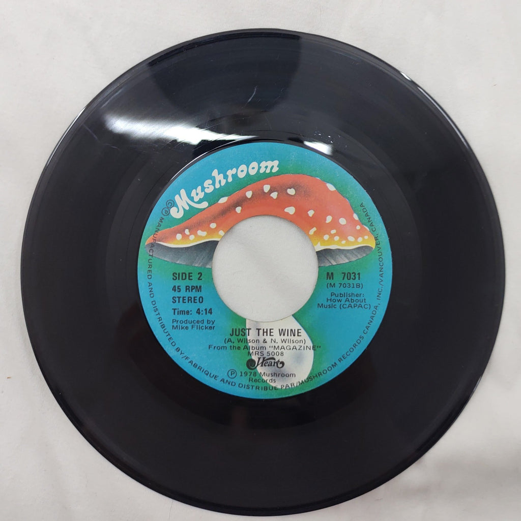 Heart "Just The Wine" 45 RPM Vinyl Single M 7031 (M 7031B) ℗1978 MRS 5008