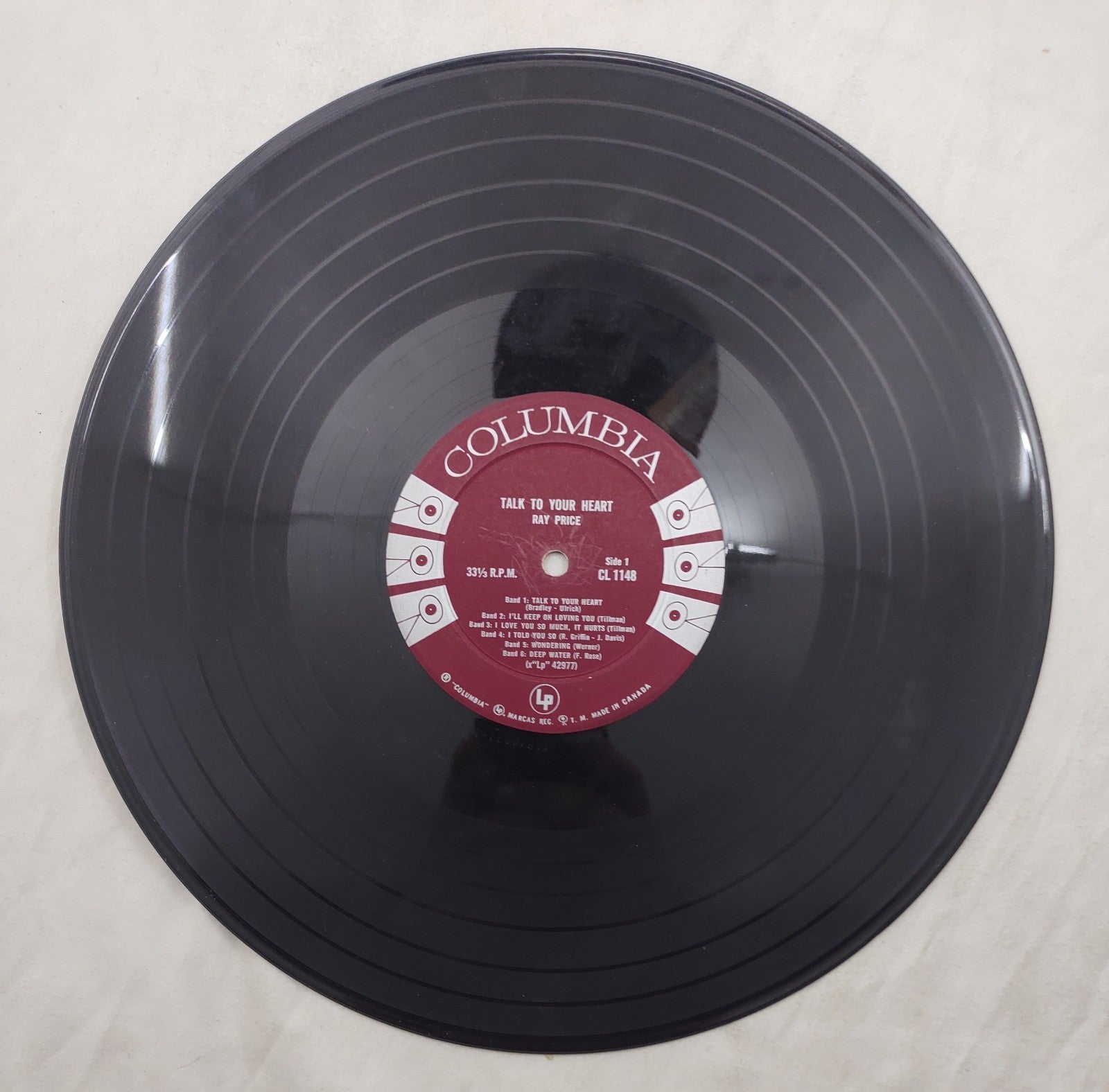 Ray Price Talk To Your Heart LP Columbia CL-1148 Canada Mono 1958 Country Vinyl