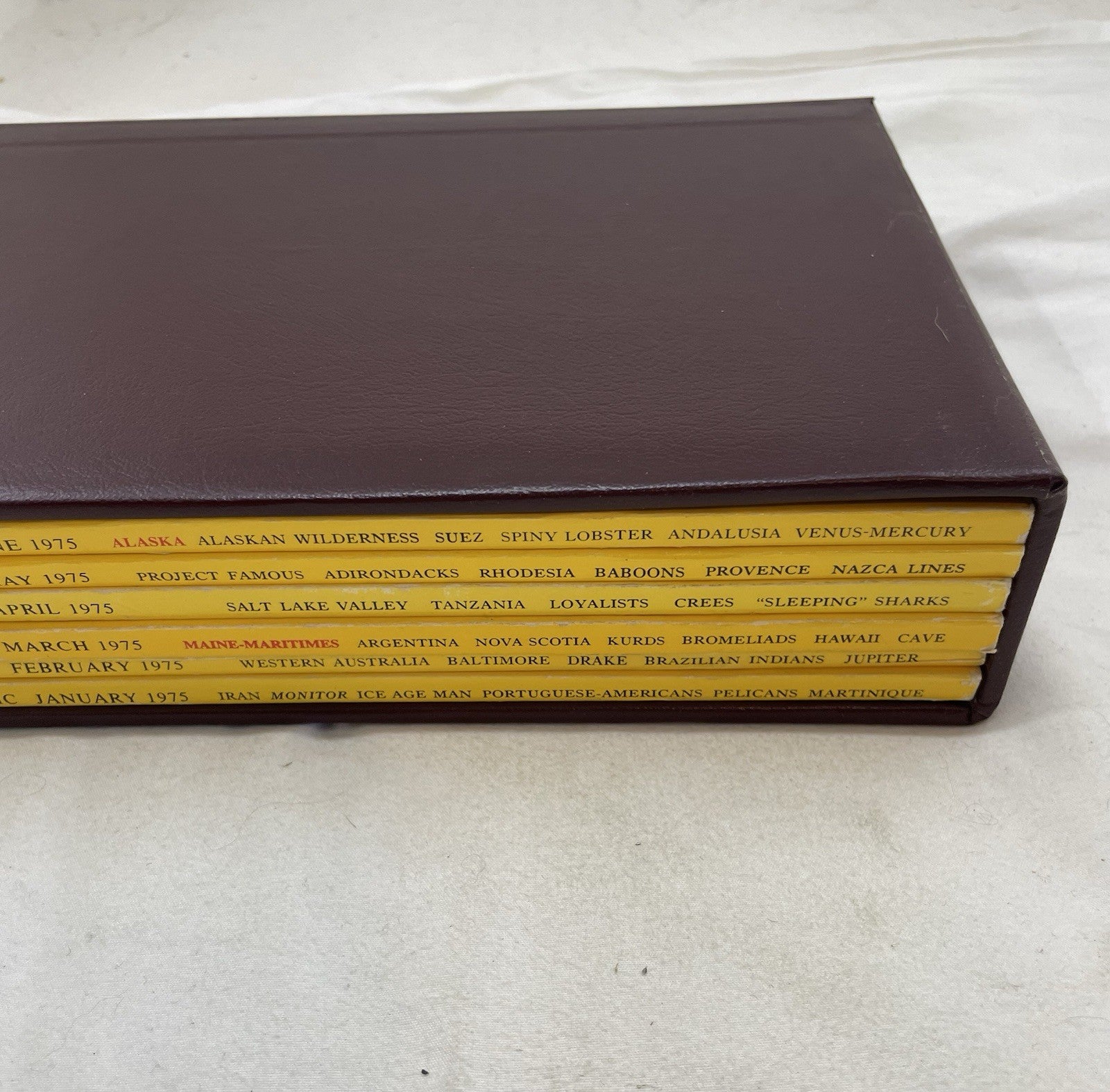 Nat Geo Mag Lot Jan–Jun 1975 Vtg Issues Set Slipcvr Earth Travel Geo