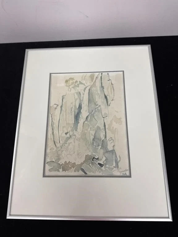 Sally B Hooff Original Watercolor Small Framed PEI Artist Artwork Vintage