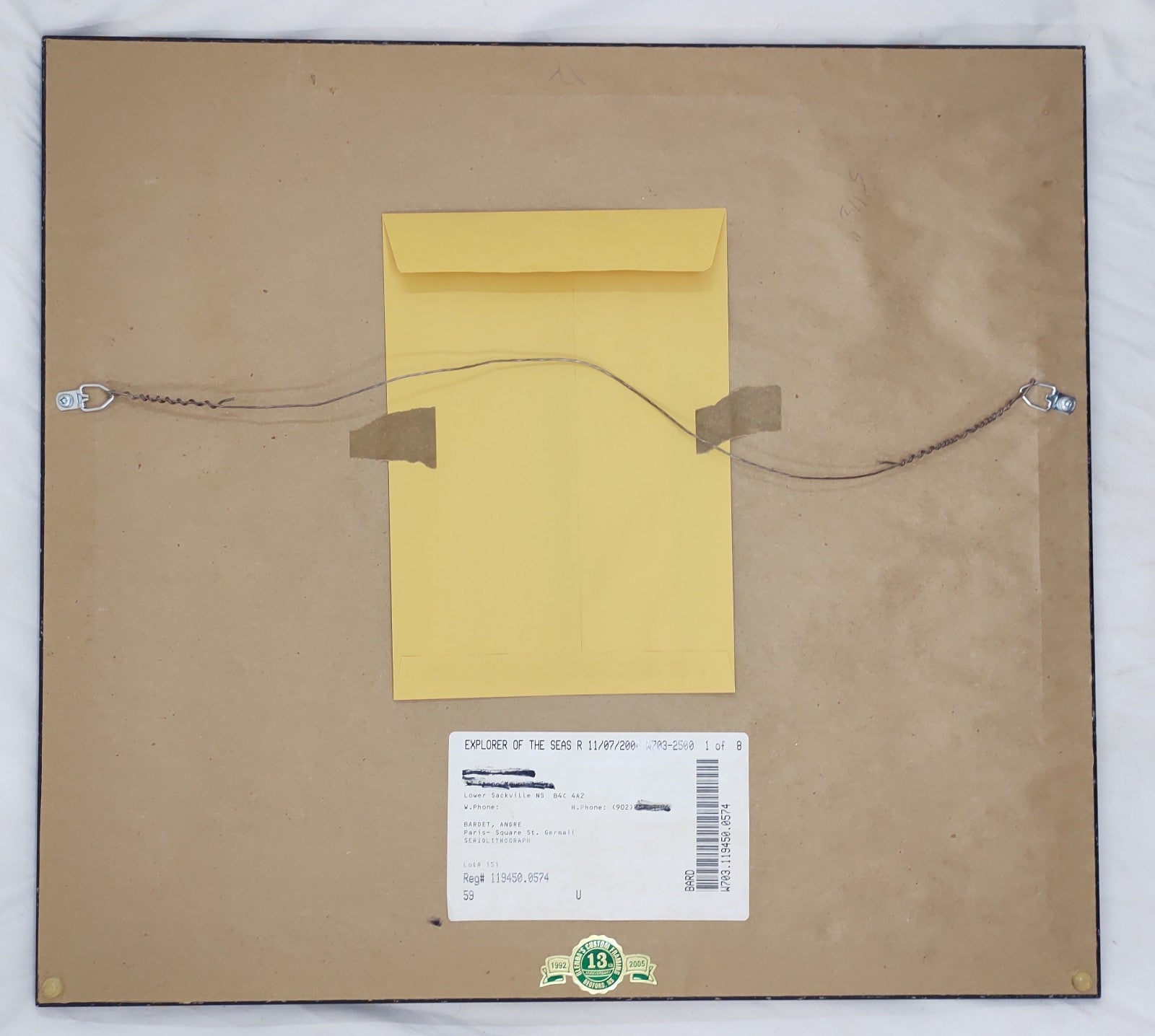 André Bardet Paris Square St Germain Hand Signed Seriolithograph Framed