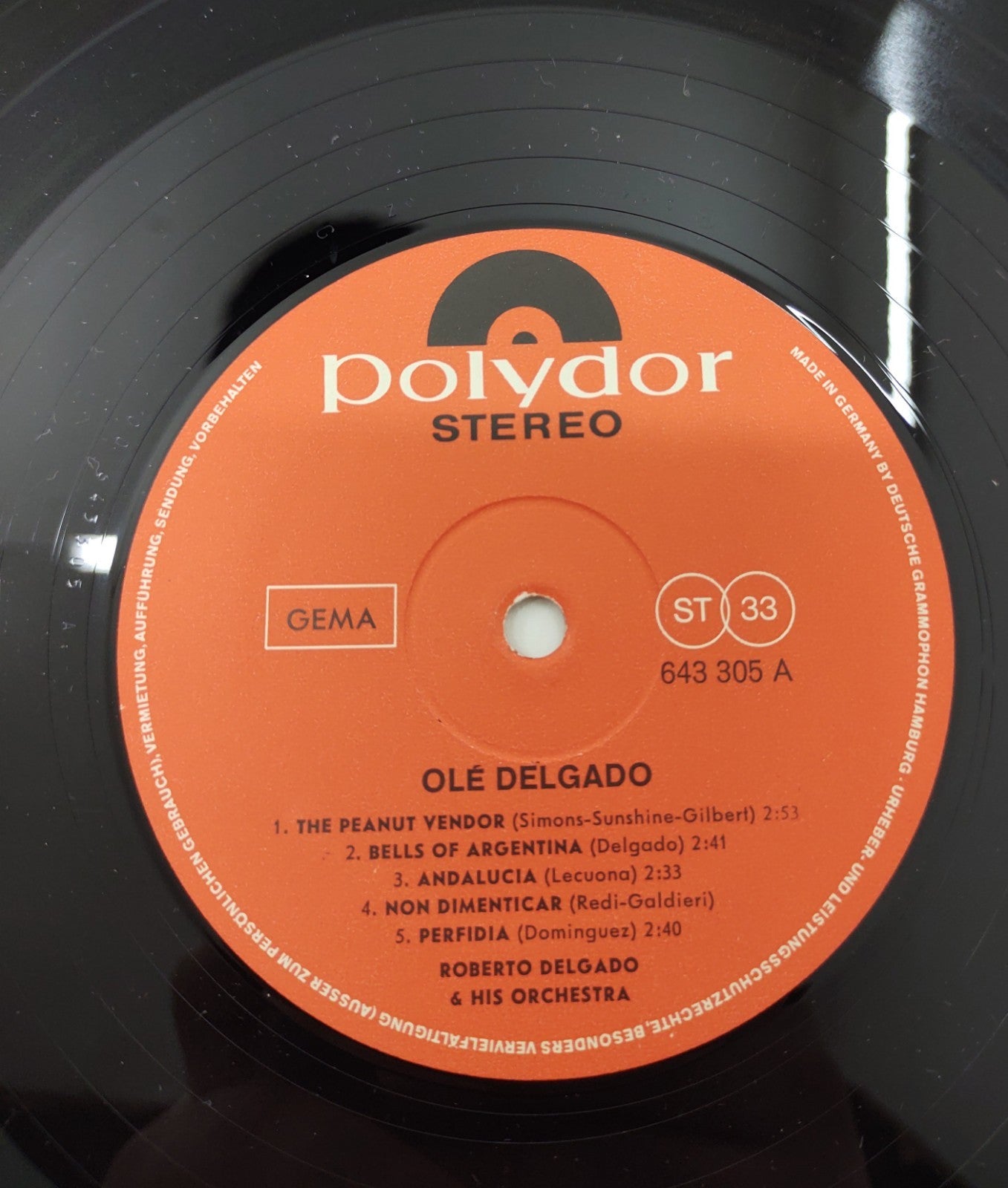Roberto Delgado & His Orchestra - Olé Delgado | 1968 Polydor Latin LP Vinyl