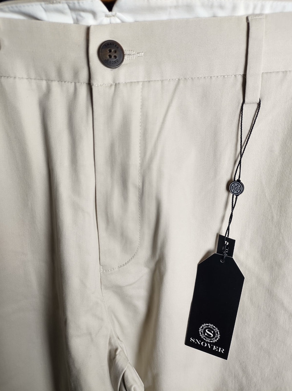 Snover Men’s Beige Chino Pants Straight Leg Cotton Casual Dress NWT