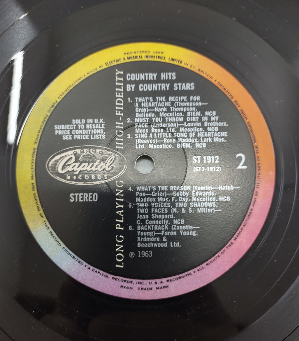 Country Hits by Country Stars LP 1963 Capitol ST-1912 Stereo