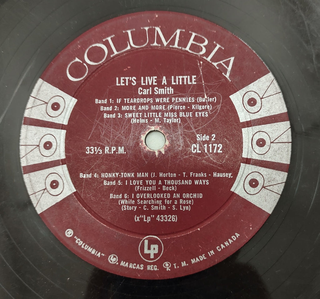 Carl Smith – Let’s Live a Little LP Columbia CL 1172 Classic Country