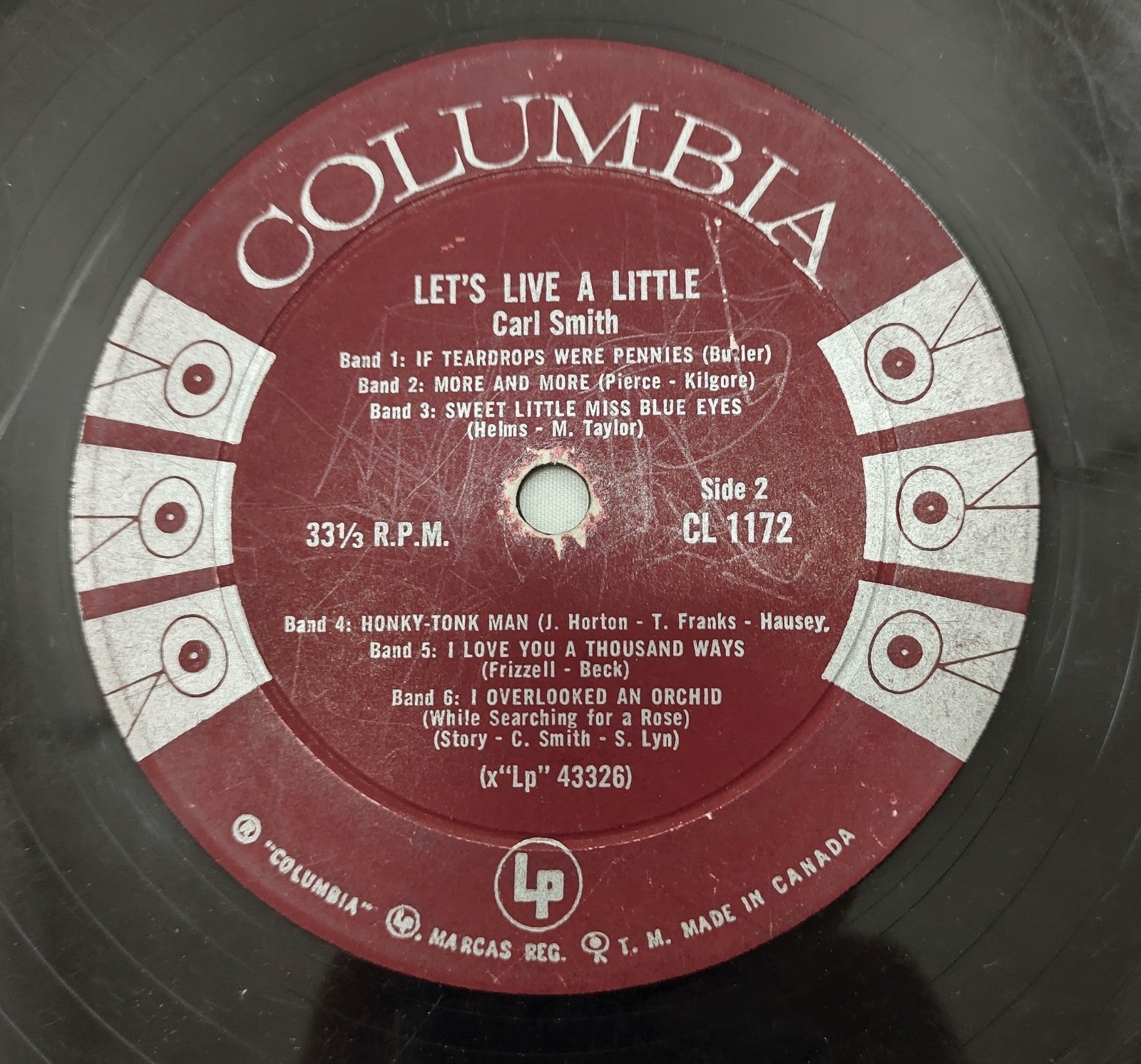 Carl Smith – Let’s Live a Little LP Columbia CL 1172 Classic Country