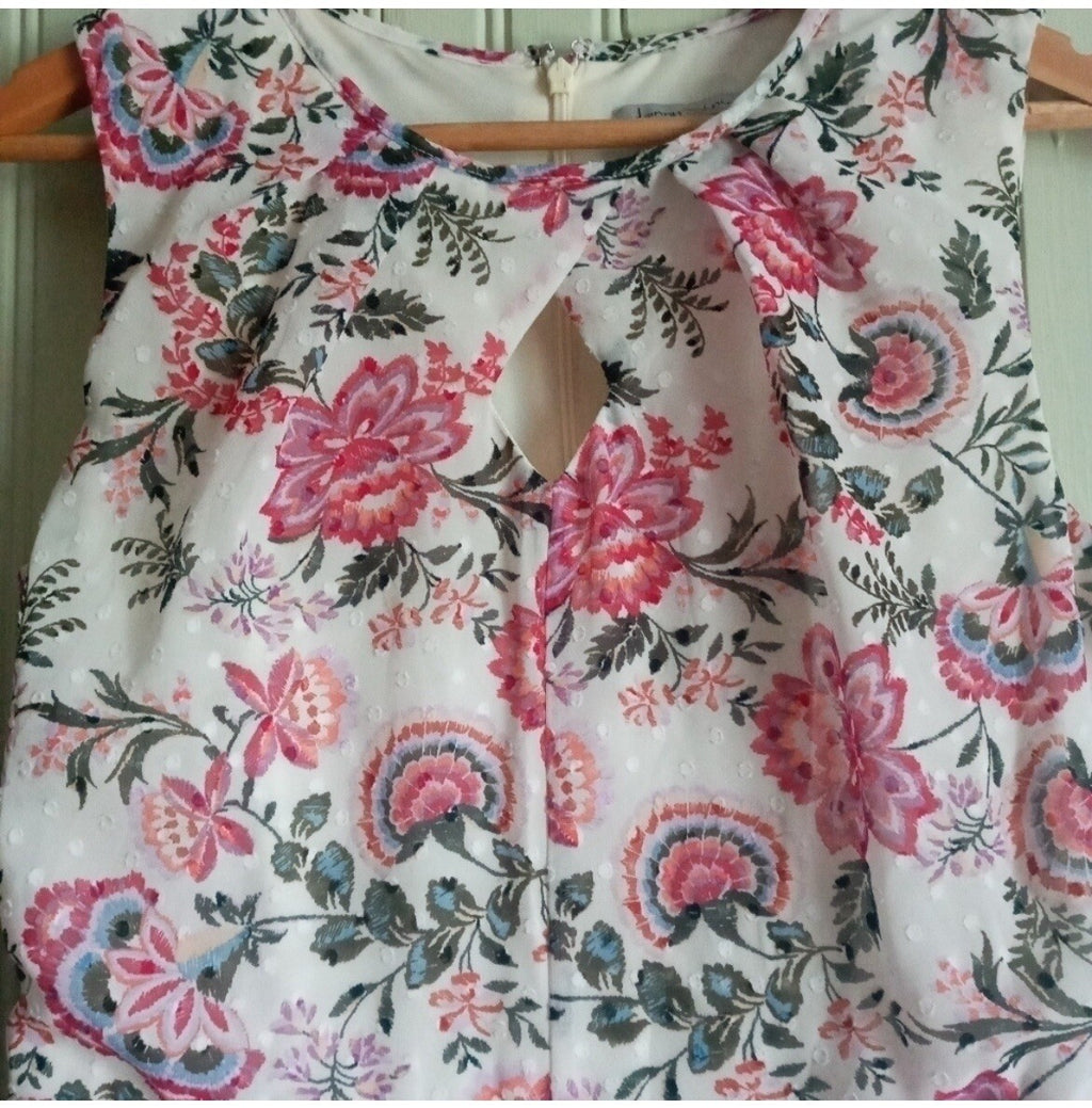 Danny & Nicole Floral Embroidered Midi Dress Size 8 – Sleeveless Summer Party