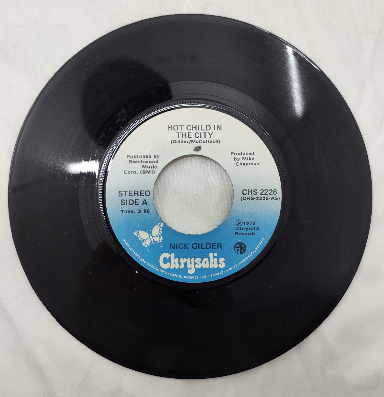 Nick Gilder – Hot Child in the City 7” Chrysalis CHS-2226 Canada 1978