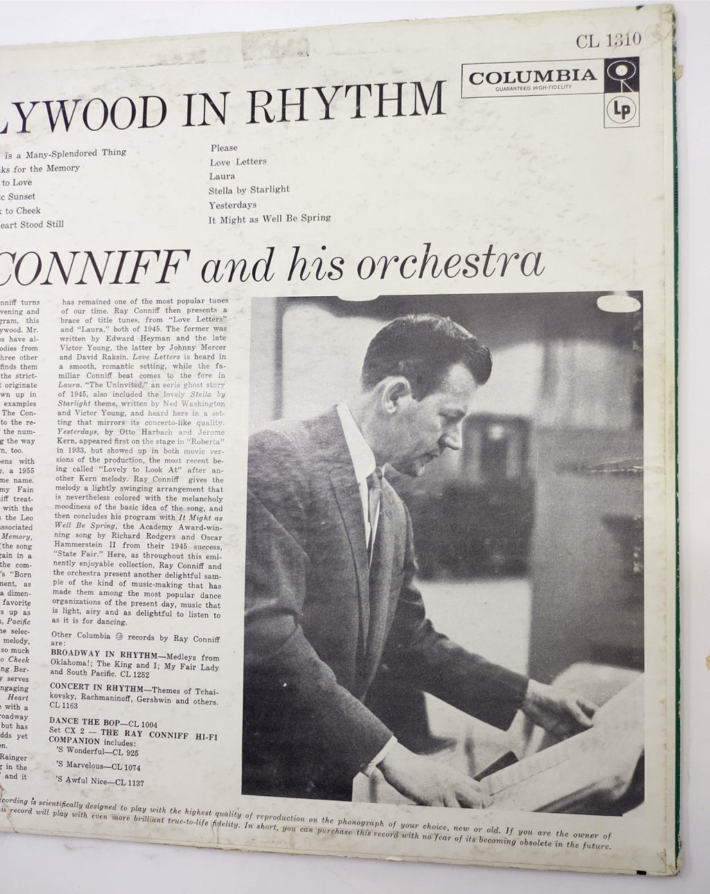 Ray Conniff – Hollywood in Rhythm Mono Vinyl LP Columbia Orchestra 1950s