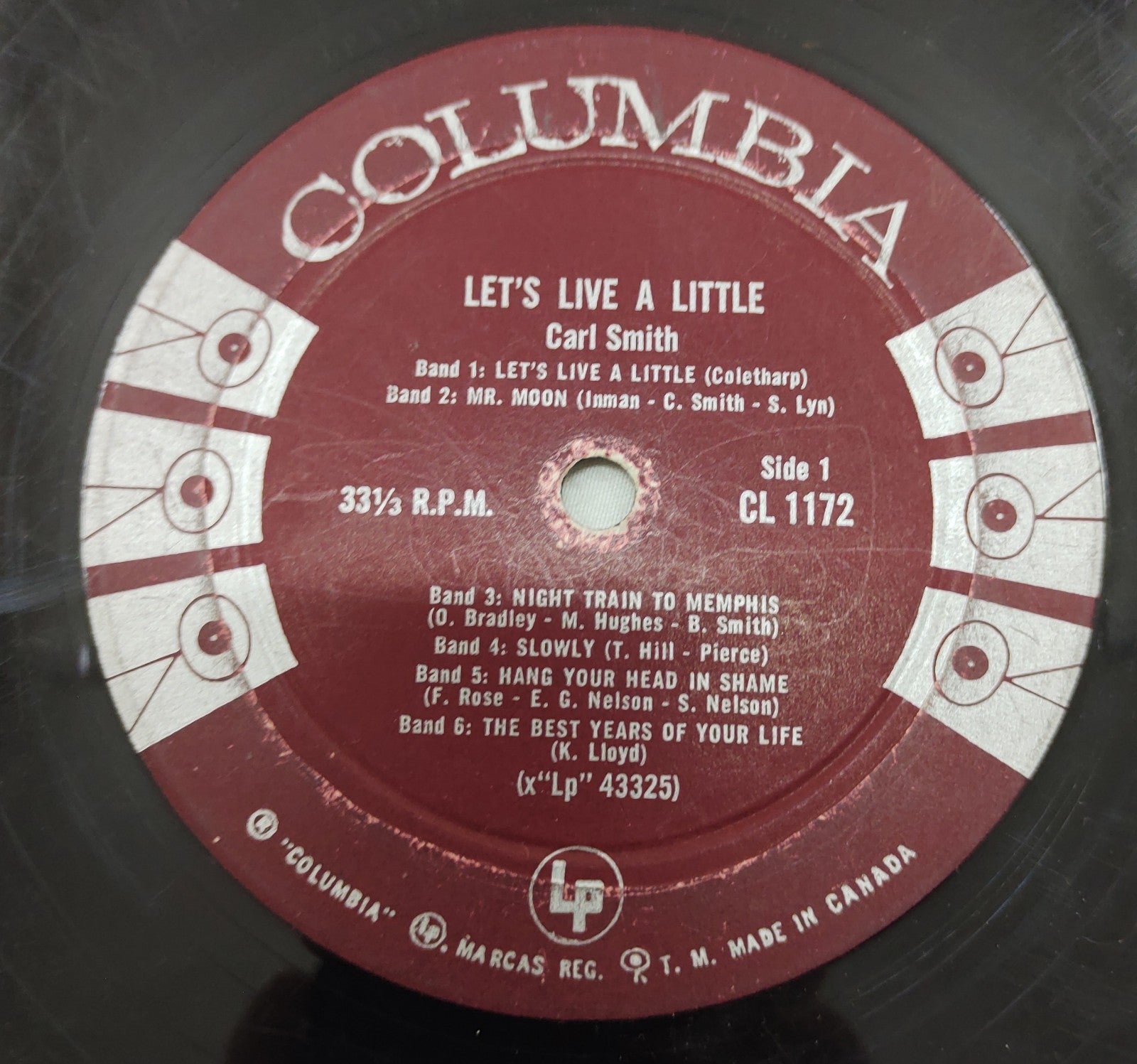 Carl Smith – Let’s Live a Little LP Columbia CL 1172 Classic Country