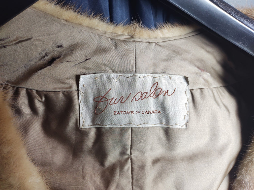Eatons of Canada Fur Salon Real Mink Bolero Jacket Vintage Fur Cropped Pullover