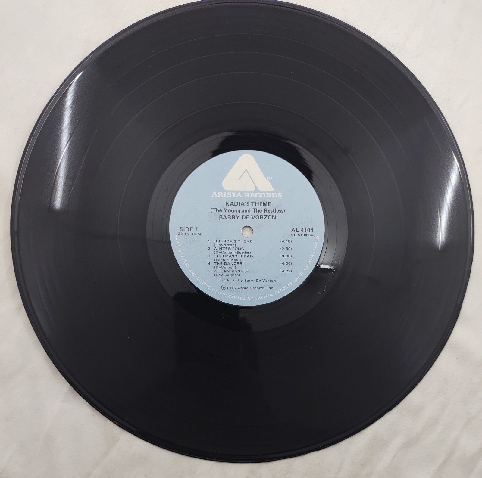 Barry De Vorzon Nadias Theme LP Arista AL-4104 Canada 1976 TV Theme Vinyl Record