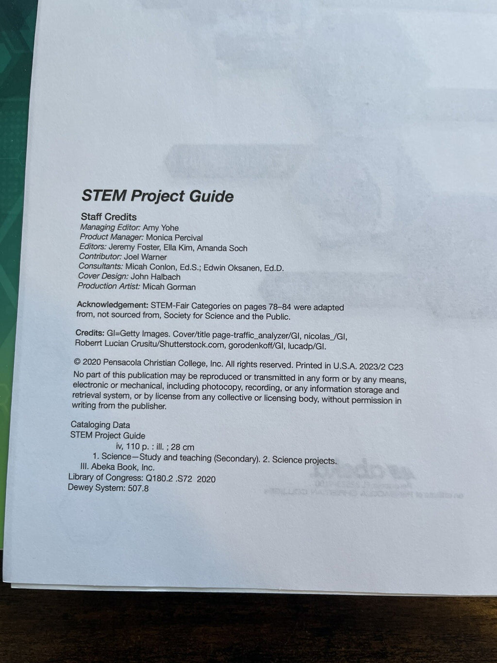 Abeka 9th Grade STEM Project Guide Teacher Key – Curriculum Resource