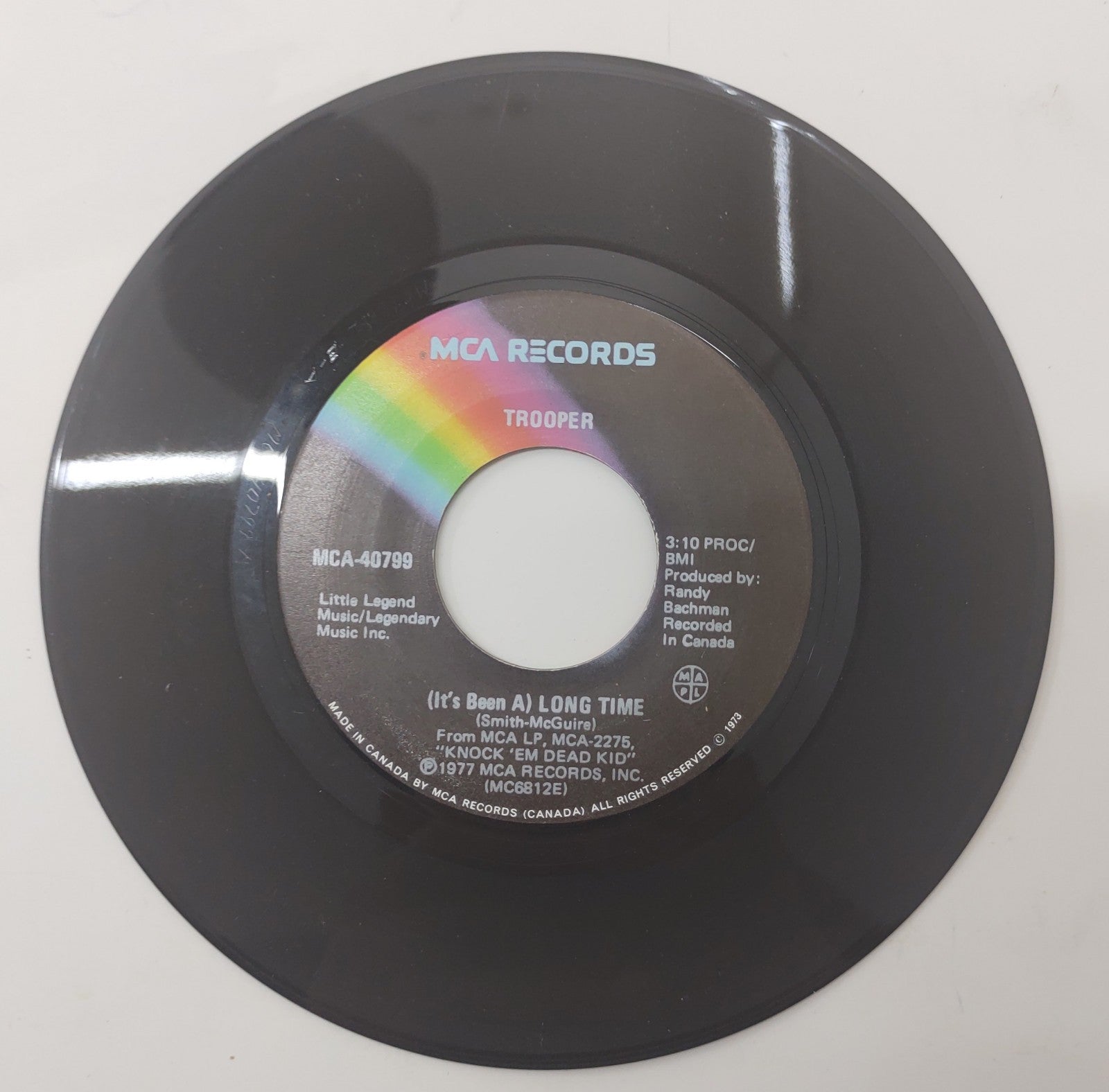 Trooper Oh Pretty Lady 7" 45 Vinyl Single 1977 Canada MCA-40799