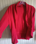 Eclipse Red Cuffed Sweater – Women's Size Medium, Open Front Knit Top