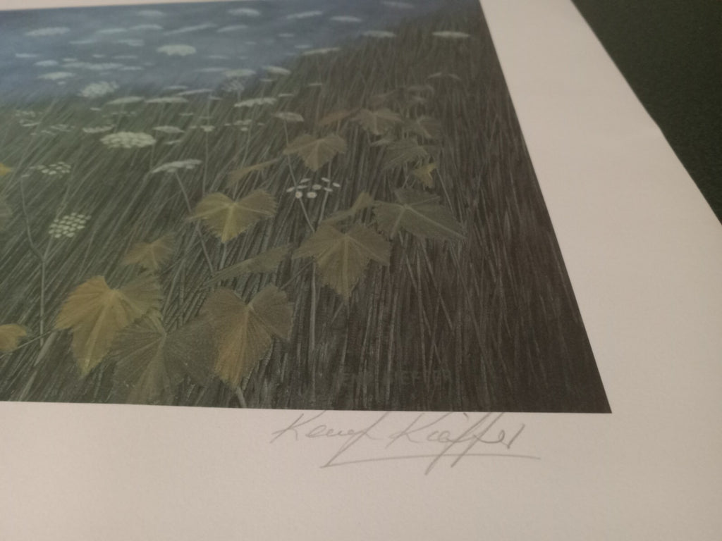 Whimsical Landscape Garden Floral Abstract Print – Unframed, Unique Artwork