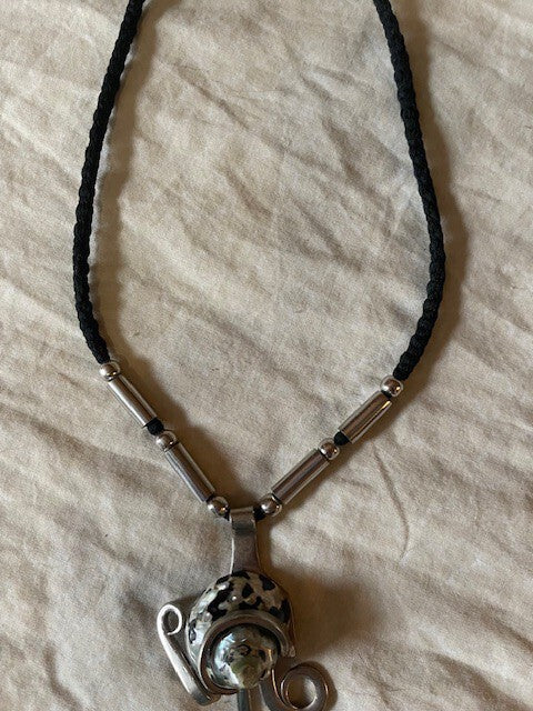 Artisan Seashell Necklace – Fork Setting Pendant Unique Handmade Jewelry