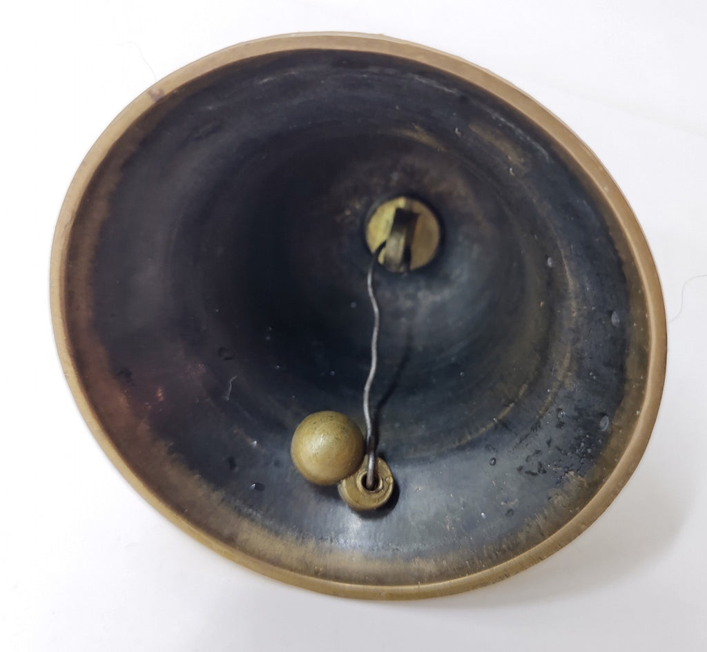 Antique Brass Bell | Figurine Handle Desk Bell Decor