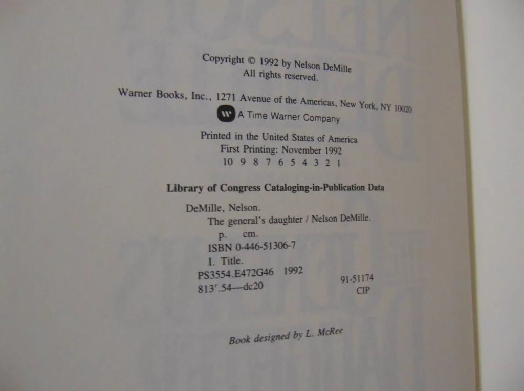 The Generals Daughter Hardcover Novel By Nelson Devilled