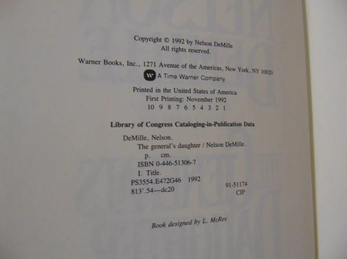 The Generals Daughter Hardcover Novel By Nelson Devilled