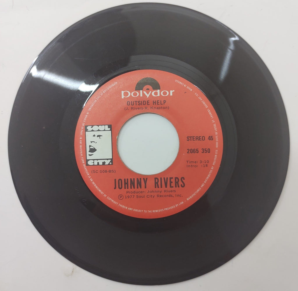 Johnny Rivers Outside Help 7" 45 RPM Vinyl Single 1977 Polydor 2065 350