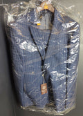 Snover Blue Pinstripe Suit Men's 46 Jacket/40W Pants 2-Pc Sharp Fit