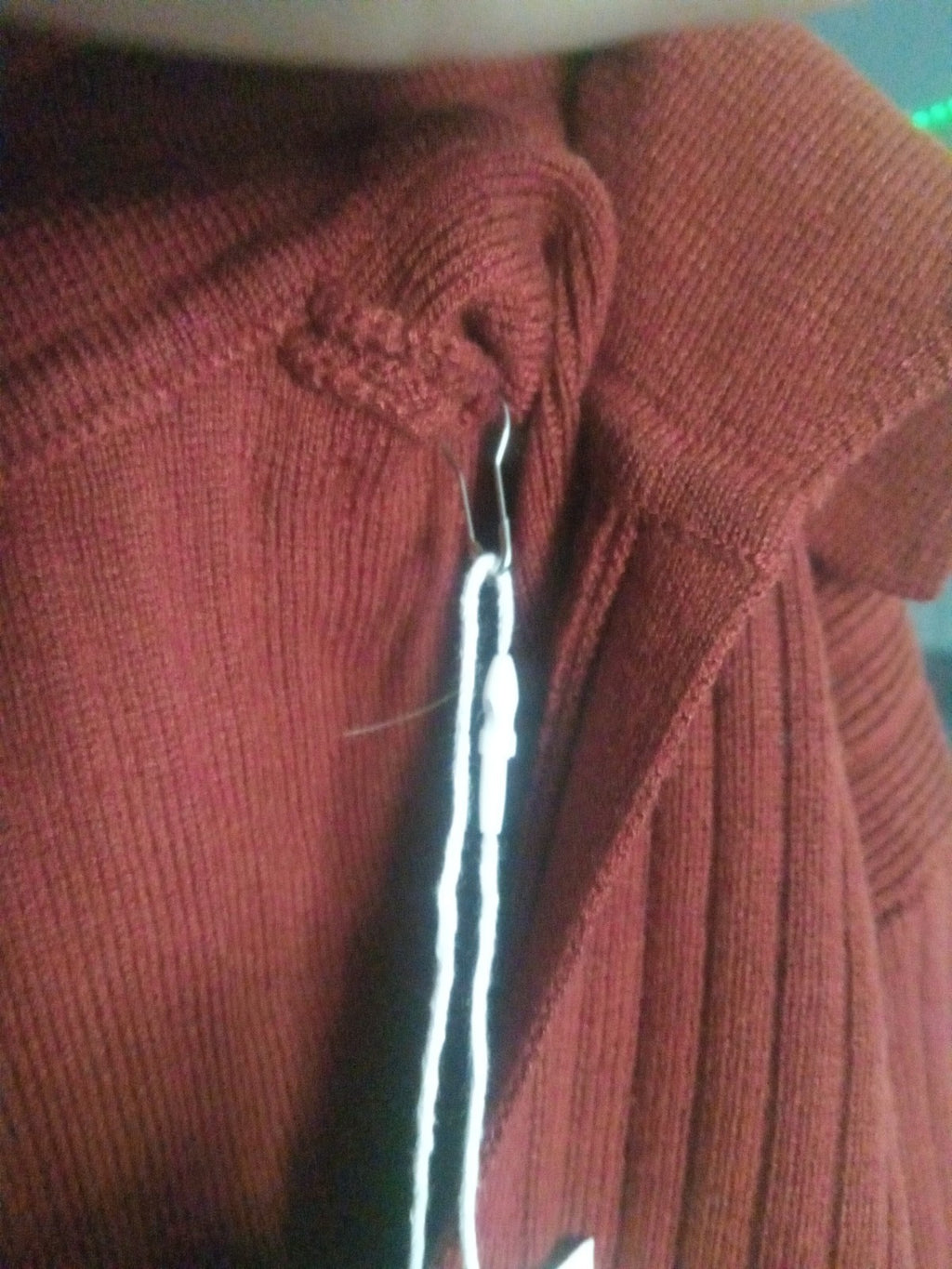 Maiora Red Ribbed Collared Long Sleeve Shirt NWT Woman's Casual Dress Top S/M