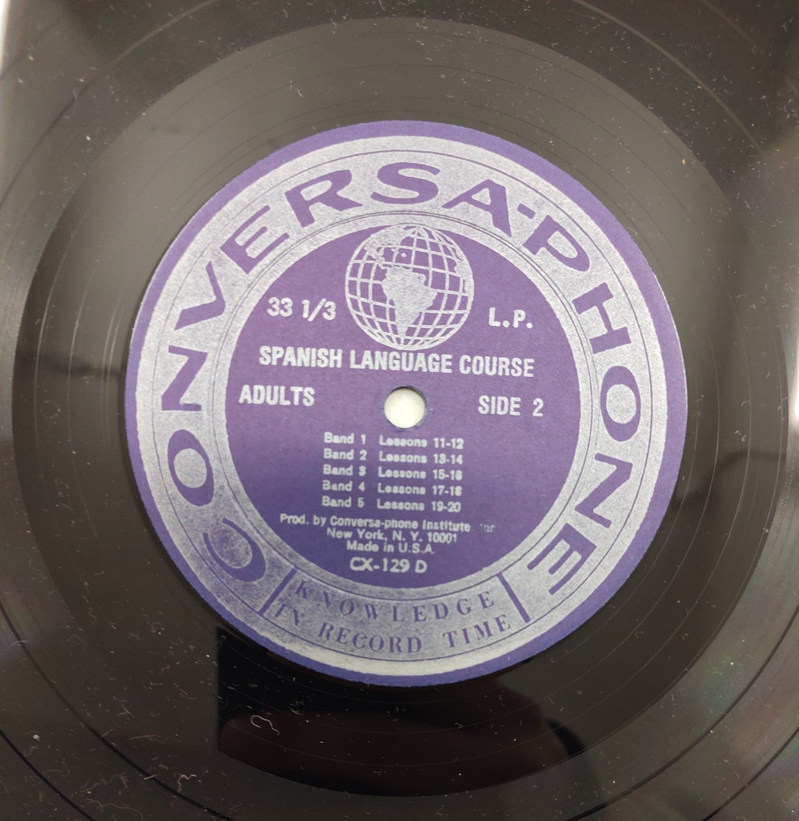 Conversa-Phone Spanish Language Course Adults LP CX-129 D Lessons 11-20 Spoken