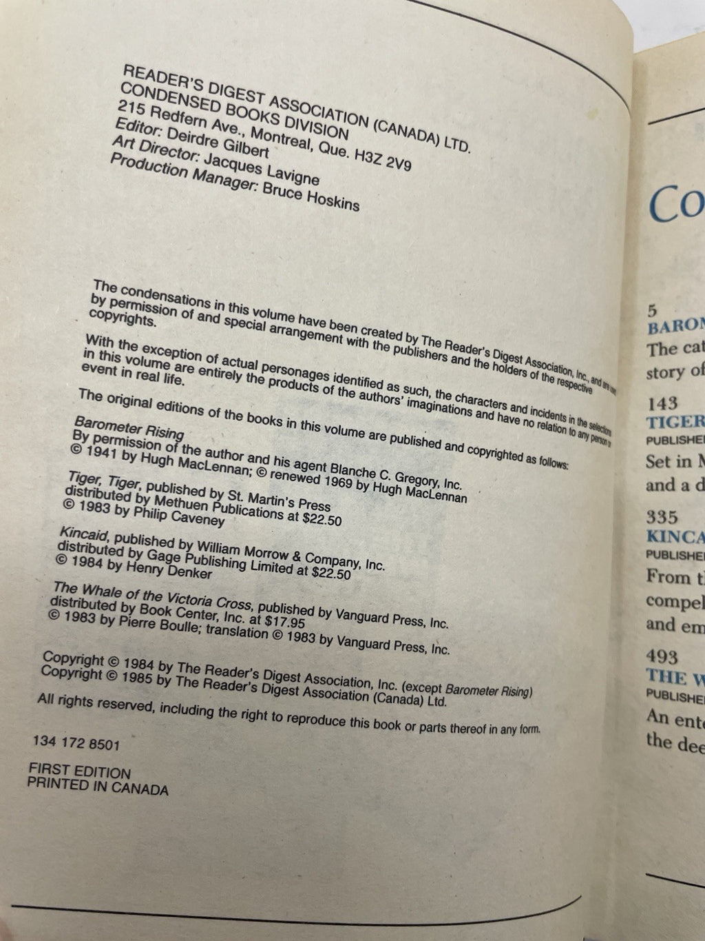 1985 Reader's Digest Condensed 1st Ed HC Leather Gilt Vtg NM Anthology