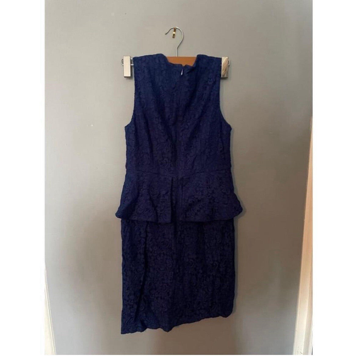 Adrianna Papell Blue Lace Dress 4P Petite Cocktail Formal Wedding Party