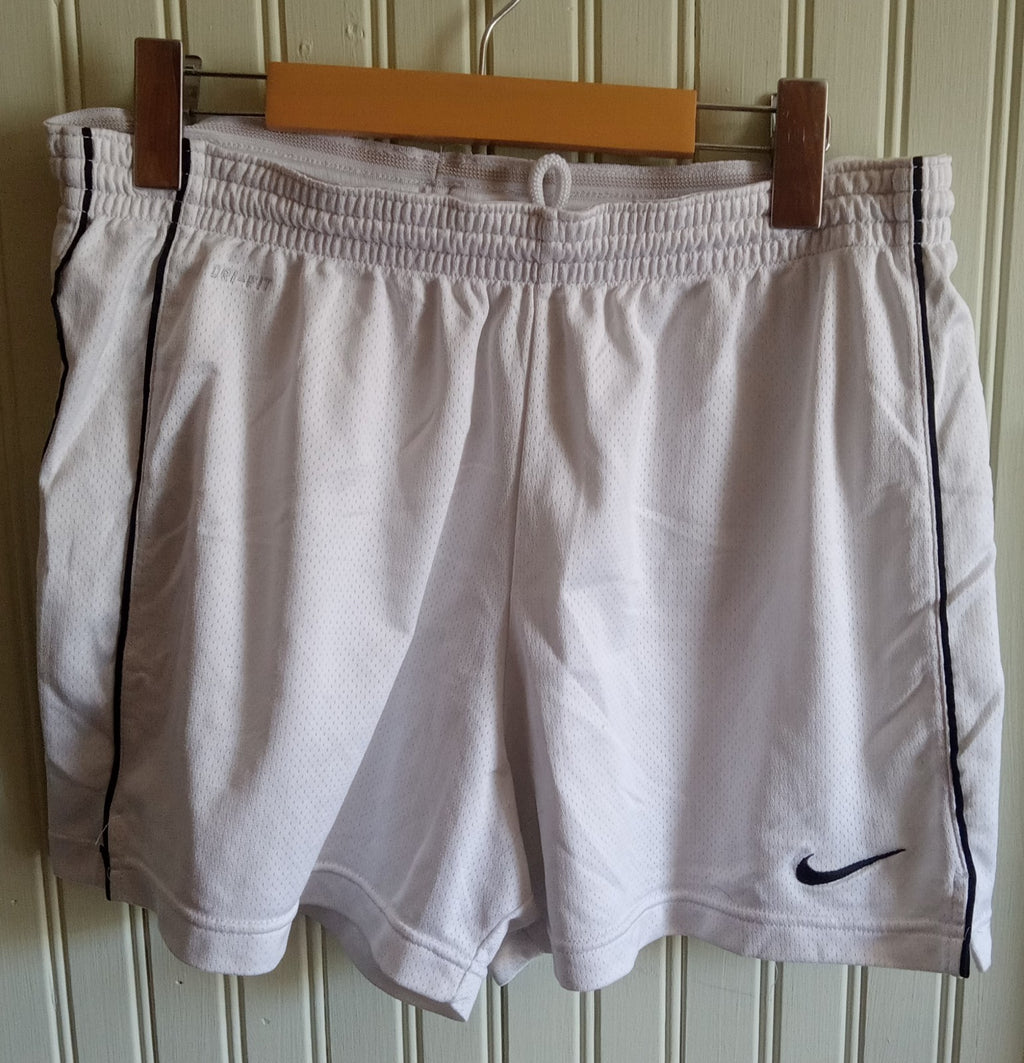 Nike Dri-Fit White Black Running Training Gym Shorts Athletic Women’s Size L