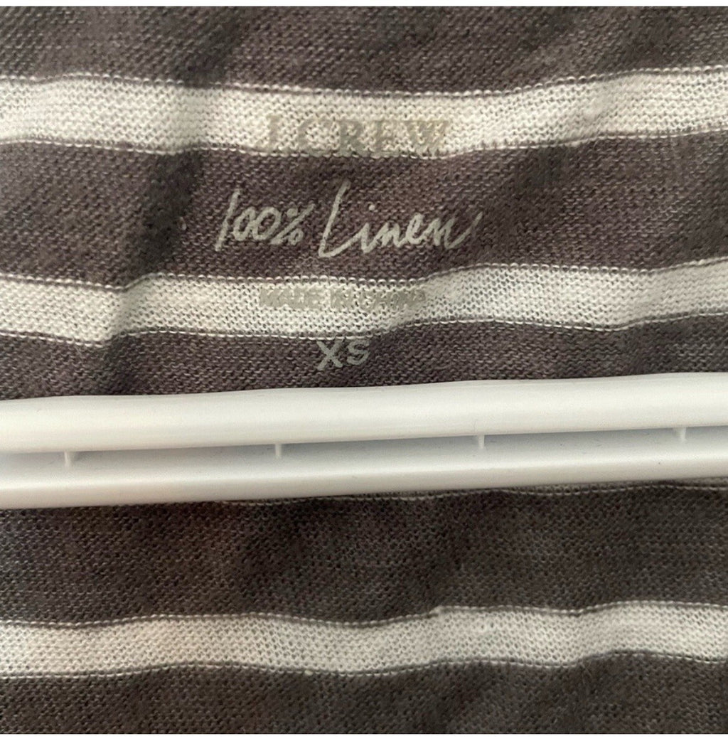 Women’s J.Crew 100% Linen Stripe T-Shirt Size XS – Lightweight Top VG