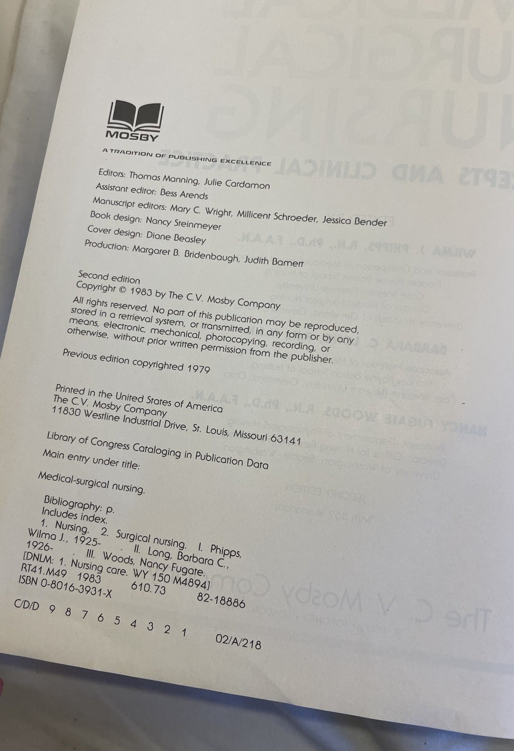 Medical Surgical Nursing HC 2nd Ed. Concepts Practice Textbook Nurse Med