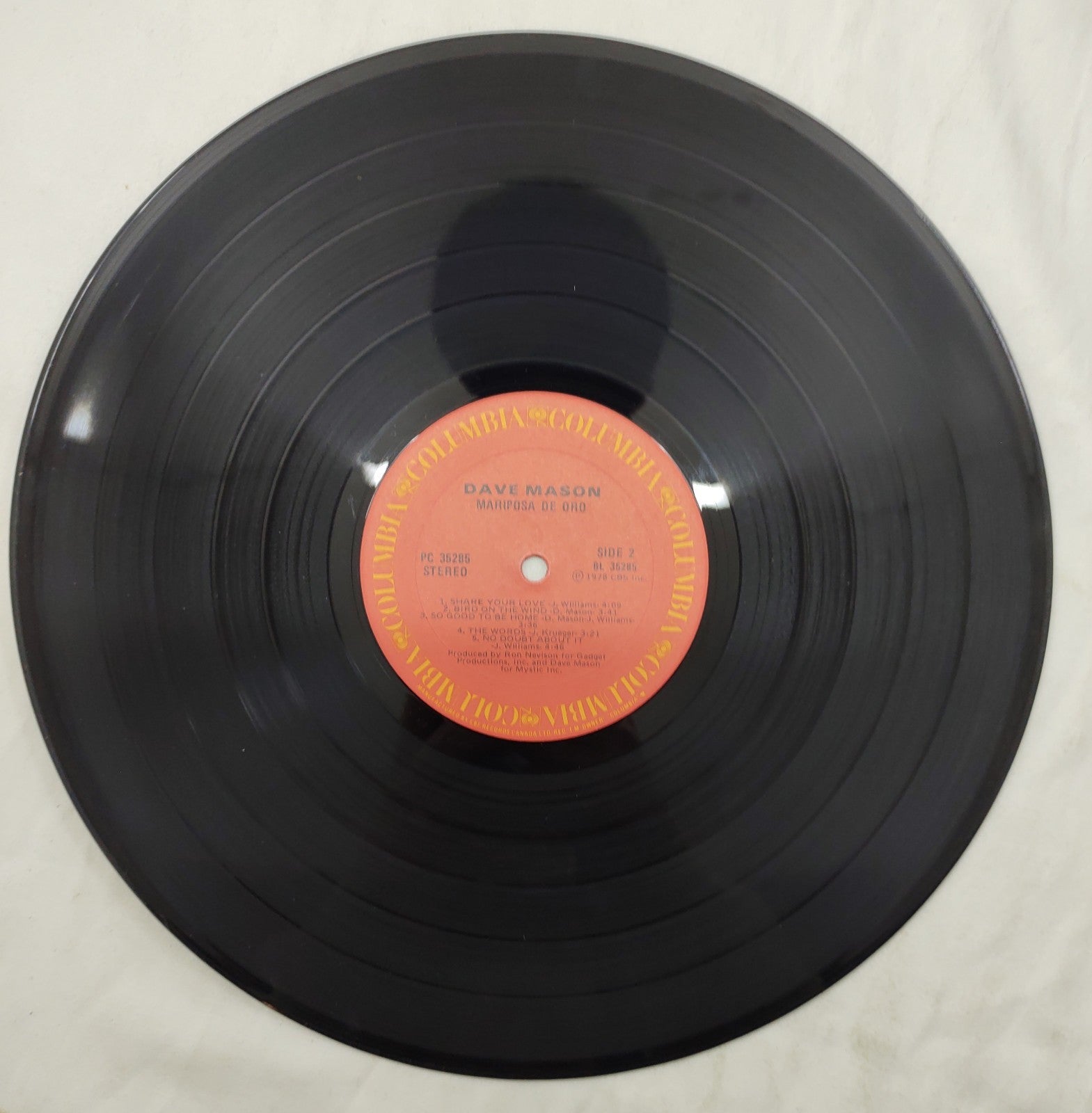 Dave Mason – Mariposa De Oro LP Columbia PC 35285 1978 Rock Folk