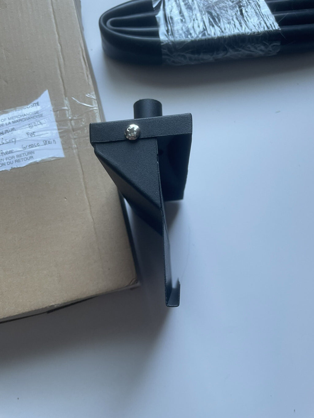 Black Metal Grease Catcher Drain – Flat Top Grill Drip Pan Accessory, Easy Clean