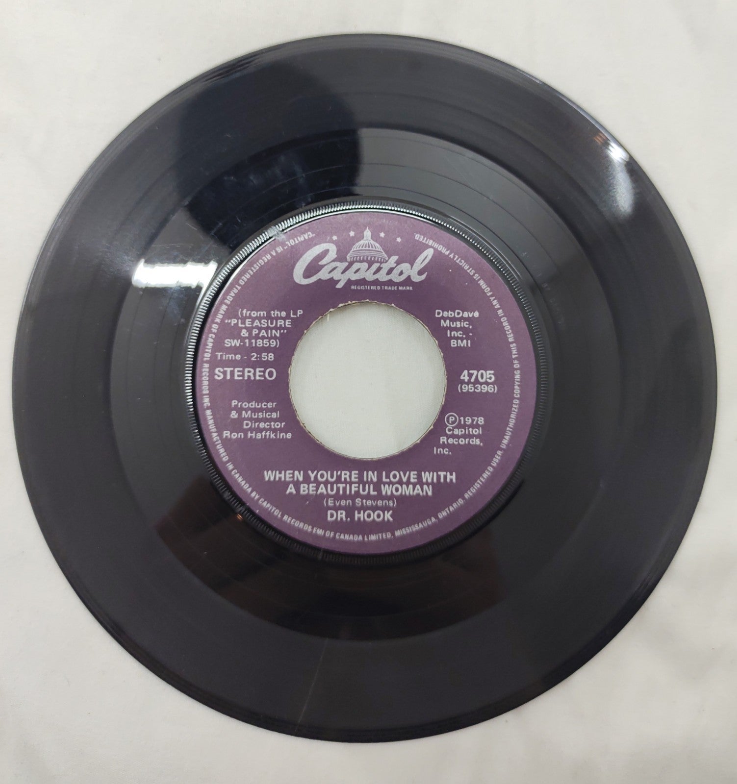 Dr. Hook When You're In Love With A Beautiful Woman Vinyl 4705 (95396) SW-11859