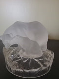 Vintage Crystal Figurine – Frosted Polar Bear with Cub by Nachtmann