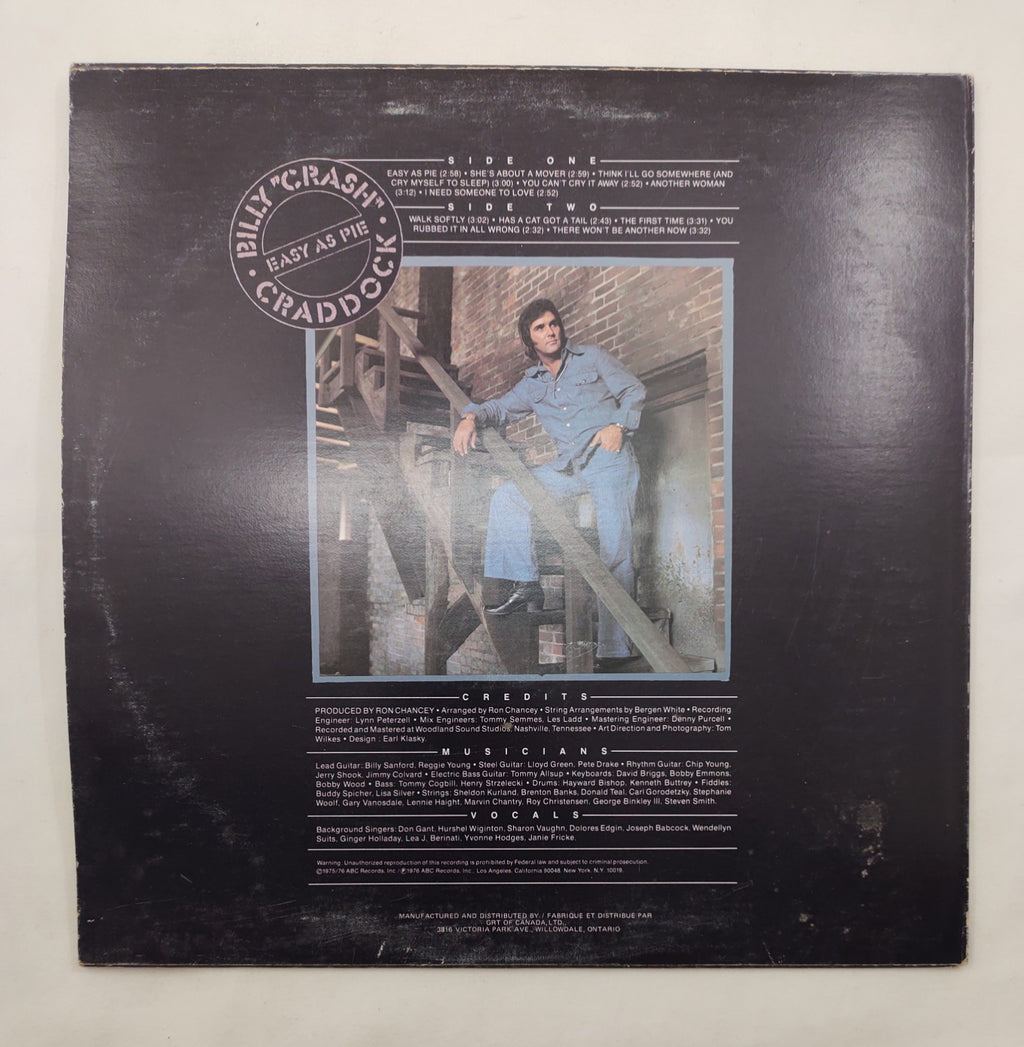 Billy “Crash” Craddock - Easy As Pie LP ABC Dot 9310-2040 Canada 1976