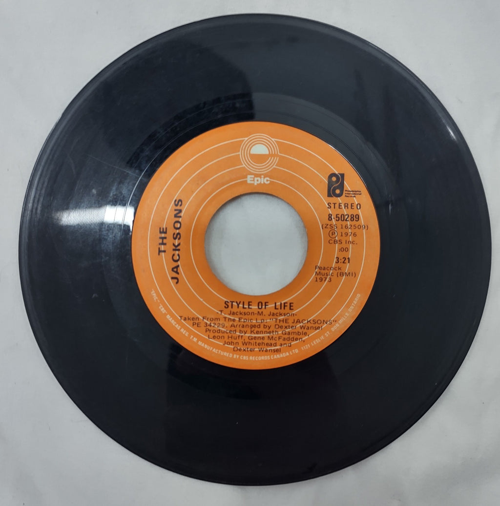The Jacksons: Enjoy Yourself / Style of Life 45 RPM Vinyl Epic 8-50289