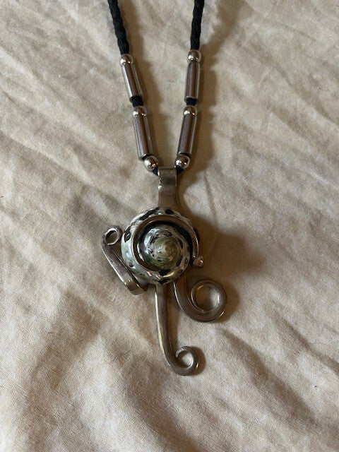 Artisan Seashell Necklace – Fork Setting Pendant Unique Handmade Jewelry