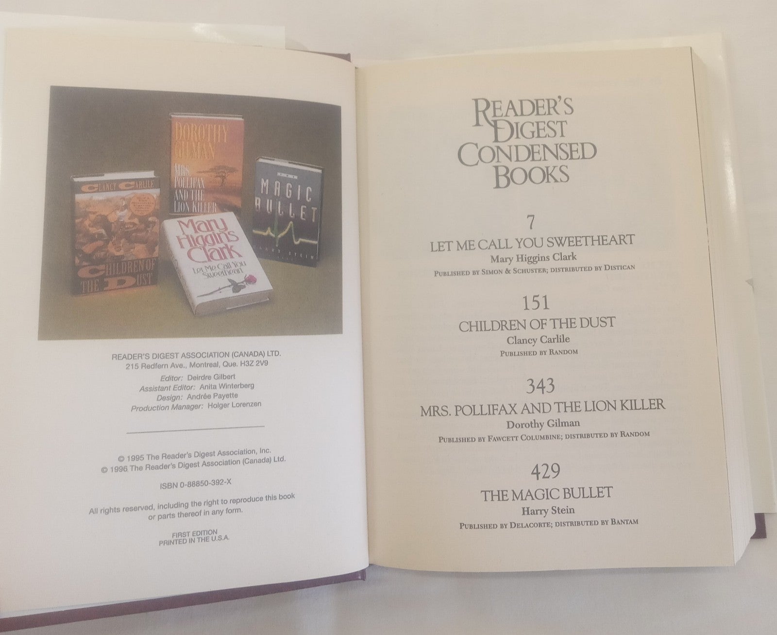 Reader’s Digest Select Edition Hardcover Book with Dust Jacket VG+ Vintage