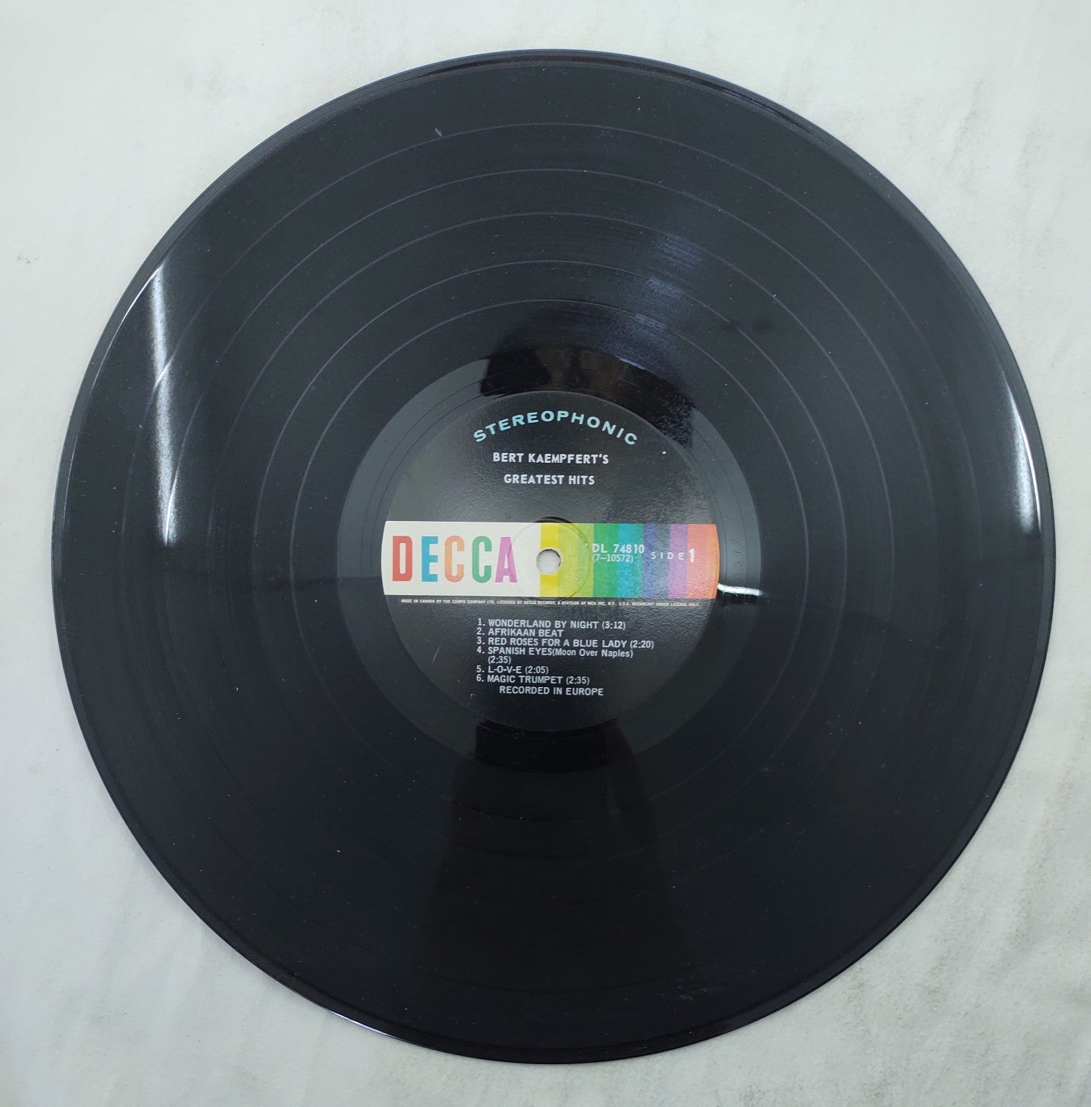 Bert Kaempfert – Greatest Hits LP Stereo Decca Rainbow Label DL-74810 Canada