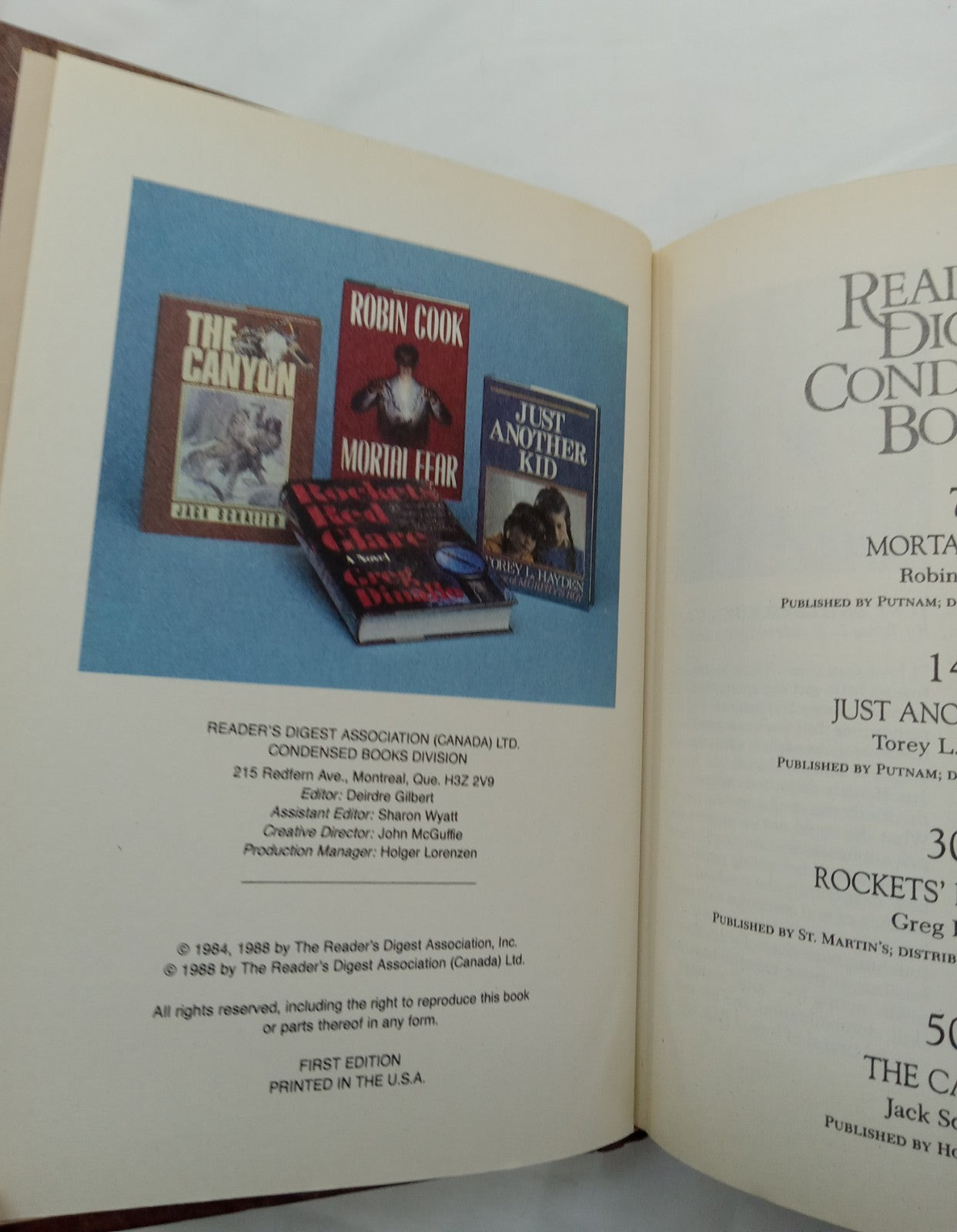 1988 Reader's Digest Condensed 1st Ed HC Leather Gilt Vtg NM Fiction