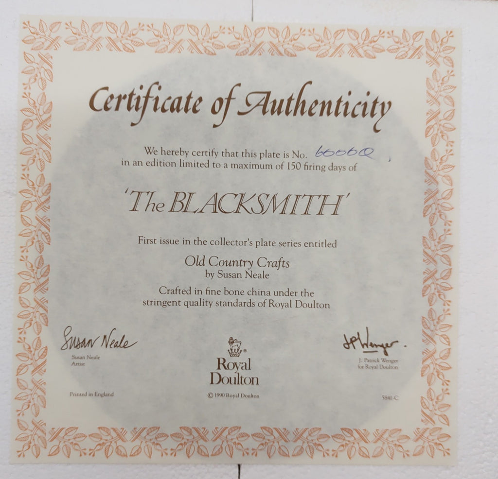 Royal Doulton Old Country Crafts Plate Set of 8 Susan Neale w/ Boxes & COAs