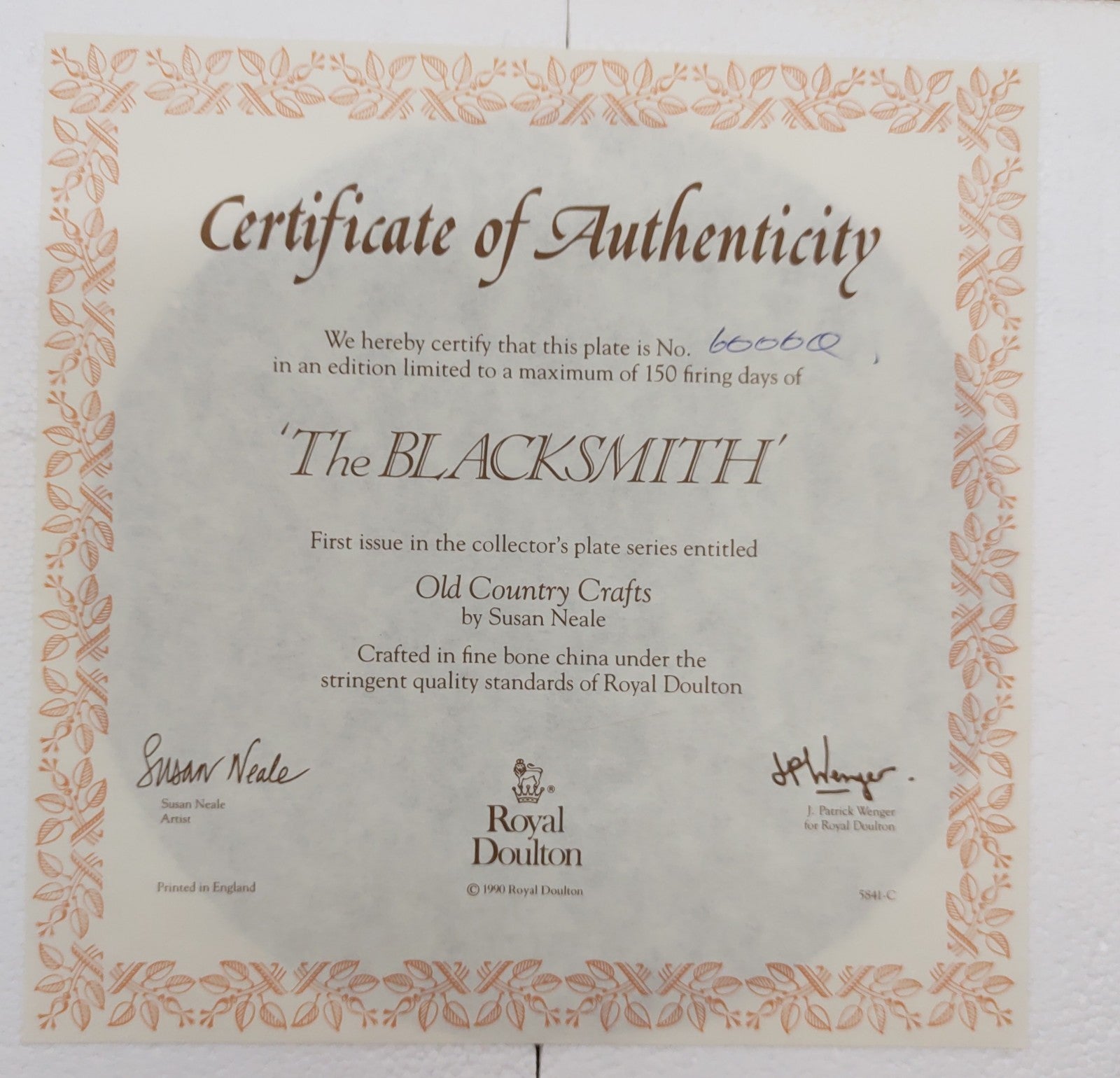 Royal Doulton Old Country Crafts Plate Set of 8 Susan Neale w/ Boxes & COAs