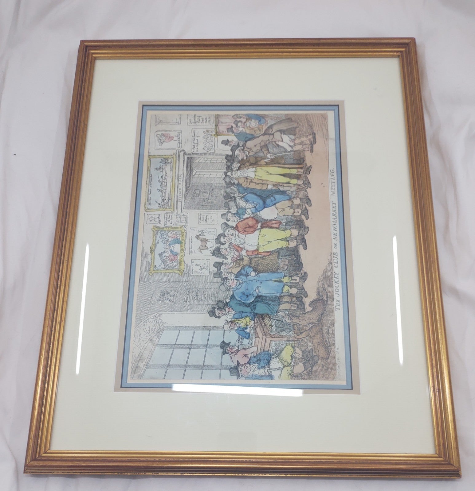 Thomas Rowlandson “The Jockey Club or Newmarket Meeting” Hand-Coloured Etching