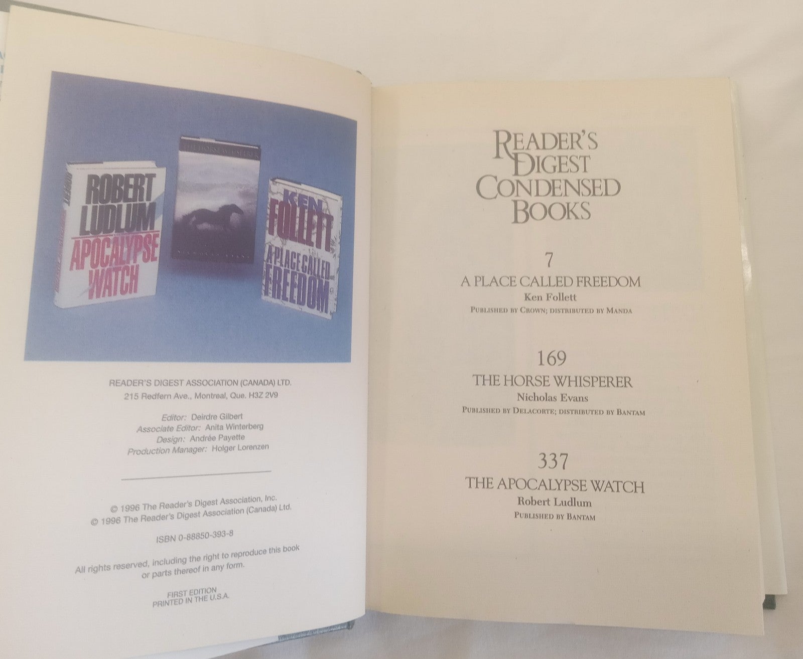 Reader's Digest 3 Books in 1 Vol 1 1996 HC 1st Ed w/ Dust Jacket NM