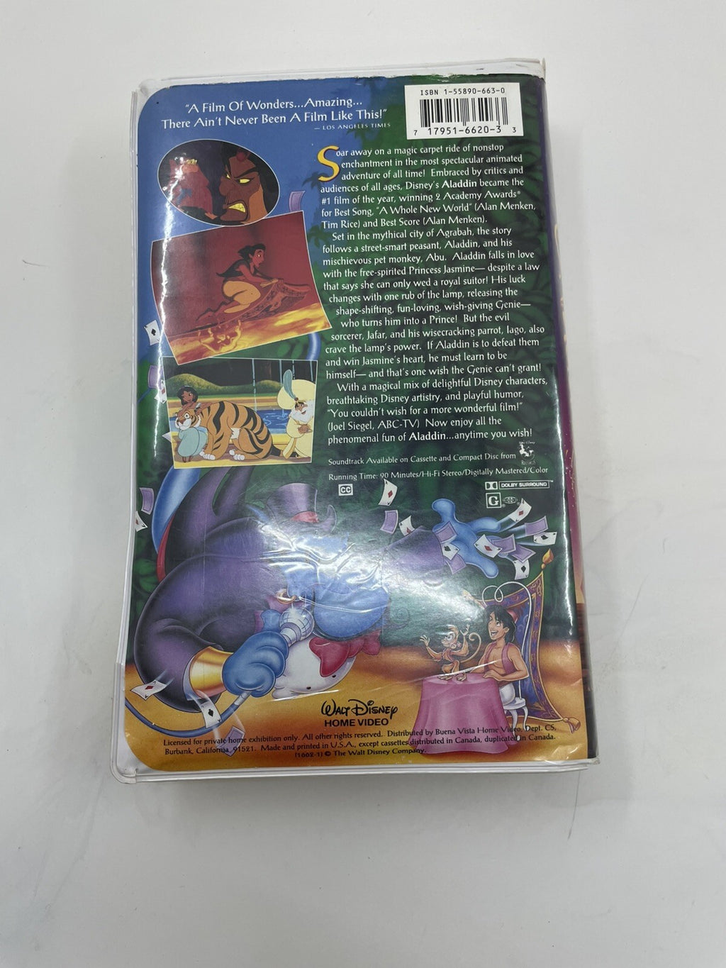 Disney Black Diamond VHS Aladdin 1993 Animated Classic OOP Tape