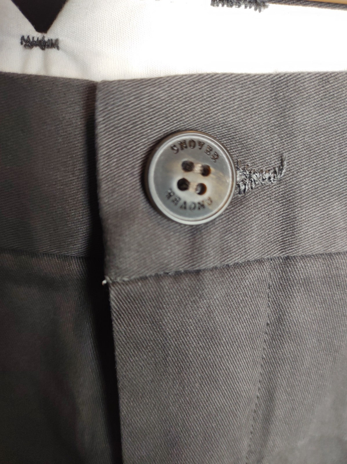 Snover Men’s Dark Grey Chino Pants Straight Leg Stretch Fit Casual NWT